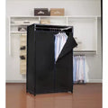 Armadio portatile nero a 2 ante, largo 91 cm, per 1 persona