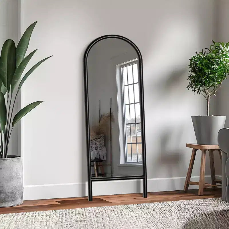 Specchio a parete a figura intera rettangolare nero, singolo, 71" x 31.5"