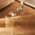 Consolle in acrilico trasparente, tavolino a forma di C, 96,5x38x73,6 cm, uso individuale