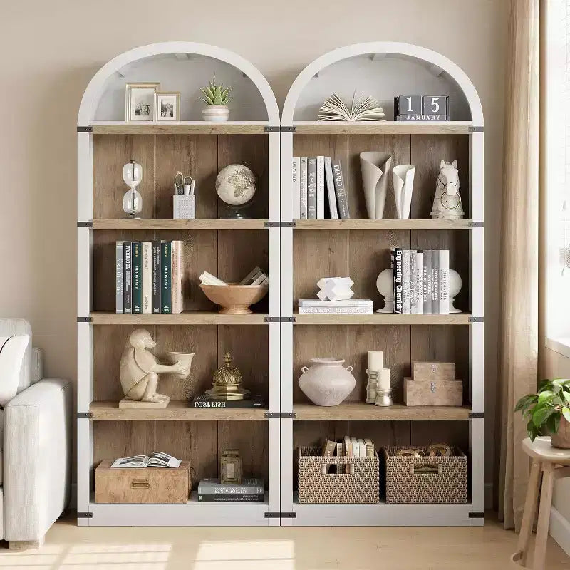 Libreria ad Arco con Mobiletto, 5 Ripiani, Colori e Stili Multipli, per Adulti