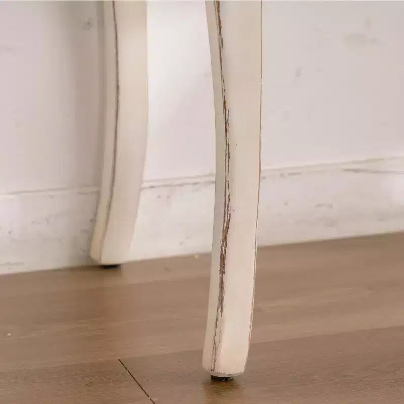 Tavolo consolle in stile rustico francese Off-White & Marrone, gambe intagliate, 1 pezzo