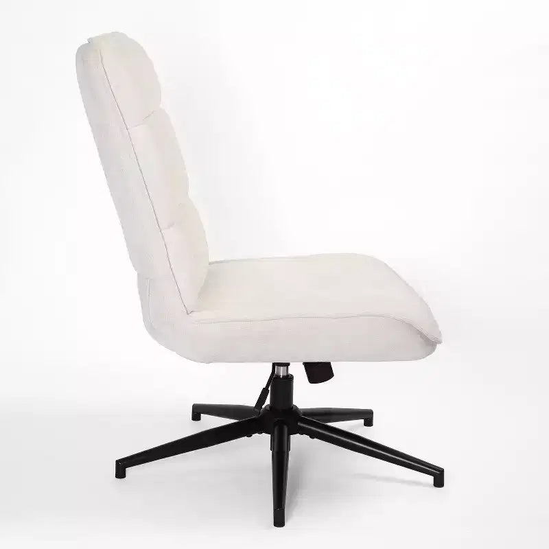 Poltrona girevole accent beige imbottita, senza braccioli, 1 posto