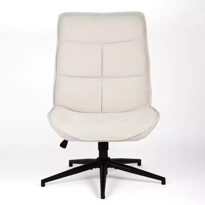 Poltrona girevole accent beige imbottita, senza braccioli, 1 posto