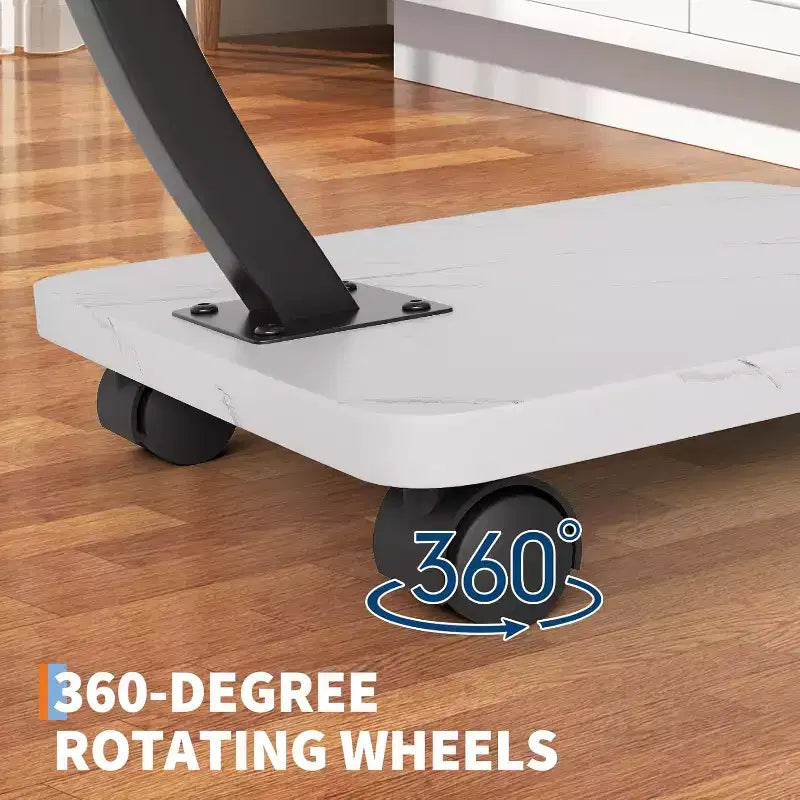 Tavolino a C, Noce / Bianco / Color Legno, Altezza Regolabile, Girevole a 360°, Singolo