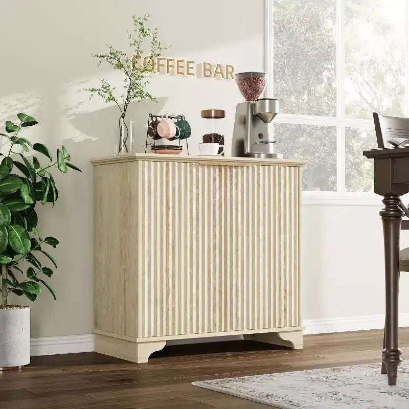 Mobiletto contenitore a 2 ante nero/rovere/bianco con porta scorrevole a grana, credenza da 80 cm per cucina e sala da pranzo