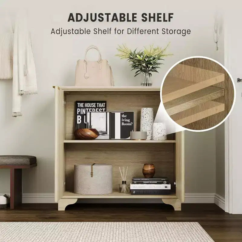 Mobiletto contenitore a 2 ante nero/rovere/bianco con porta scorrevole a grana, credenza da 80 cm per cucina e sala da pranzo