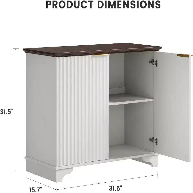 Mobiletto contenitore a 2 ante nero/rovere/bianco con porta scorrevole a grana, credenza da 80 cm per cucina e sala da pranzo