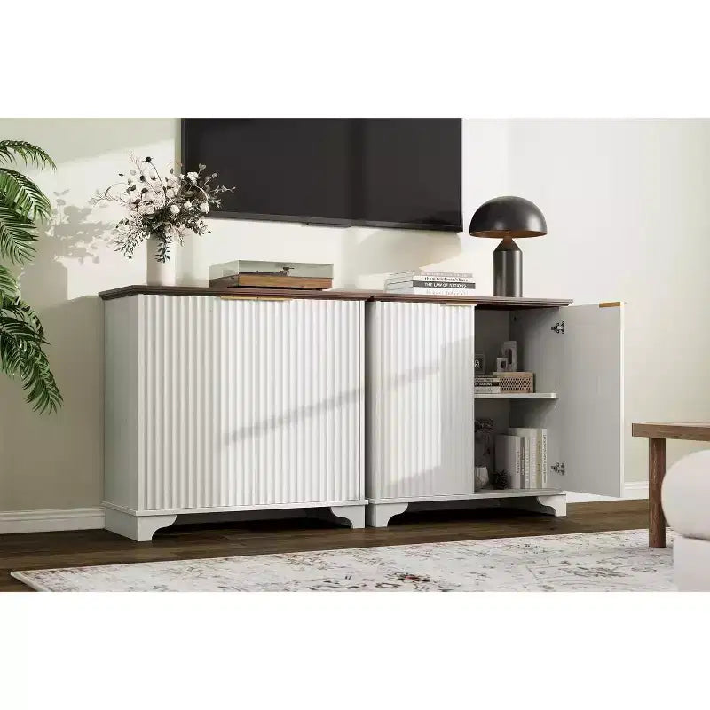 Mobiletto contenitore a 2 ante nero/rovere/bianco con porta scorrevole a grana, credenza da 80 cm per cucina e sala da pranzo