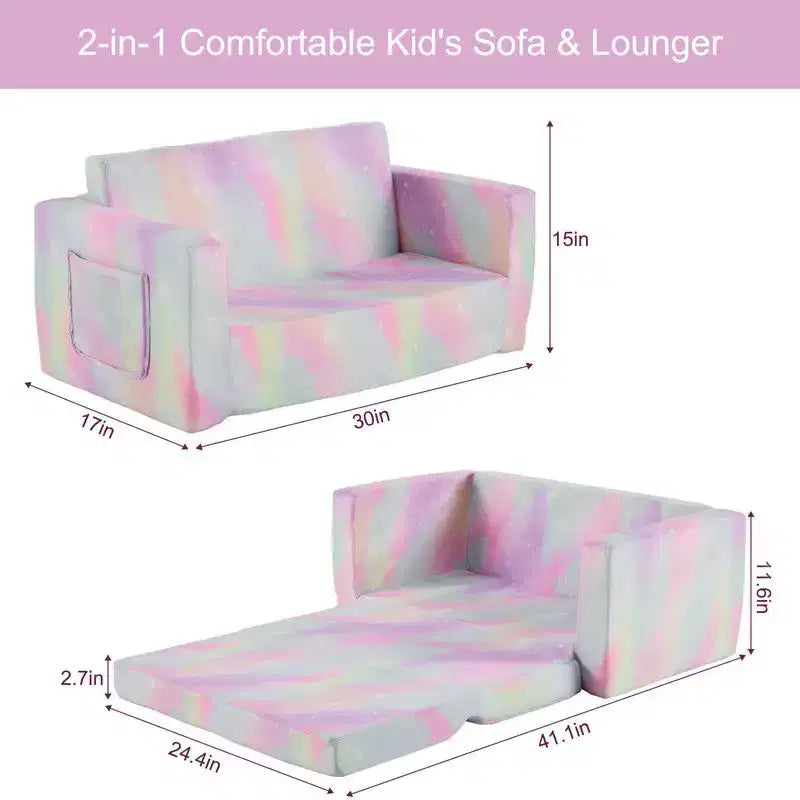 Divano letto pieghevole 2 in 1 per bambini, grigio, 1 posto