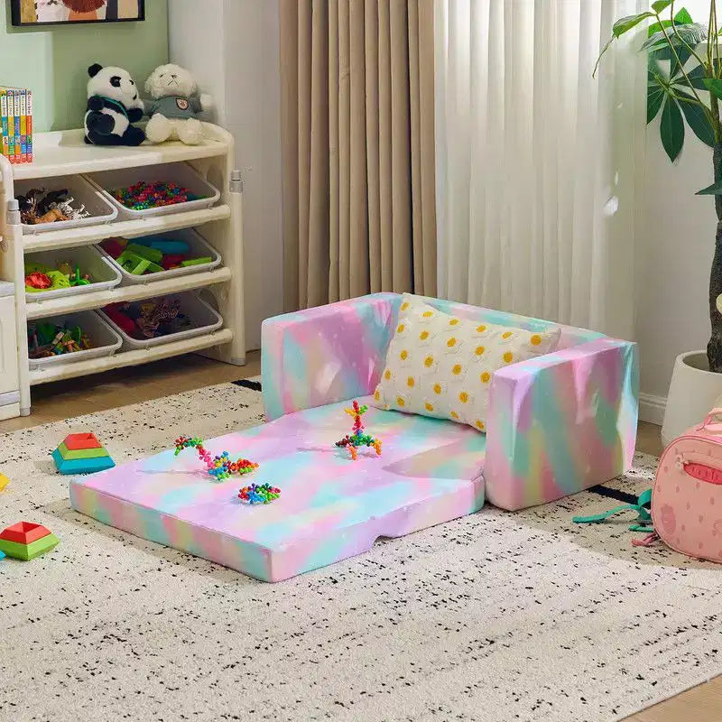 Divano letto pieghevole 2 in 1 per bambini, grigio, 1 posto