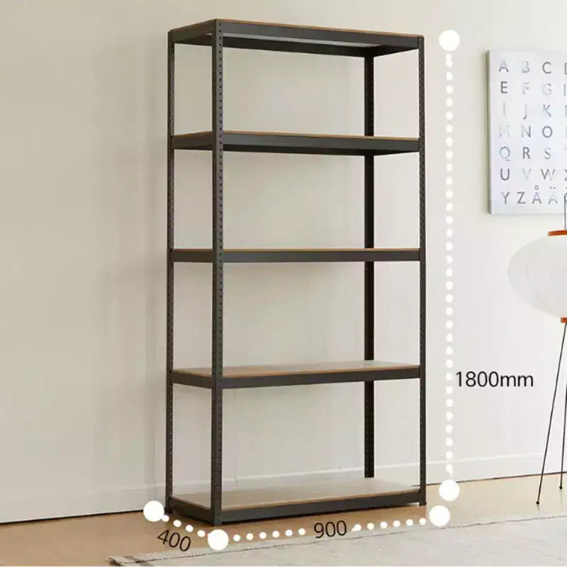 Scaffale portaoggetti in acciaio a 5 ripiani nero, 89,9 cm P x 39,9 cm L x 179,8 cm A