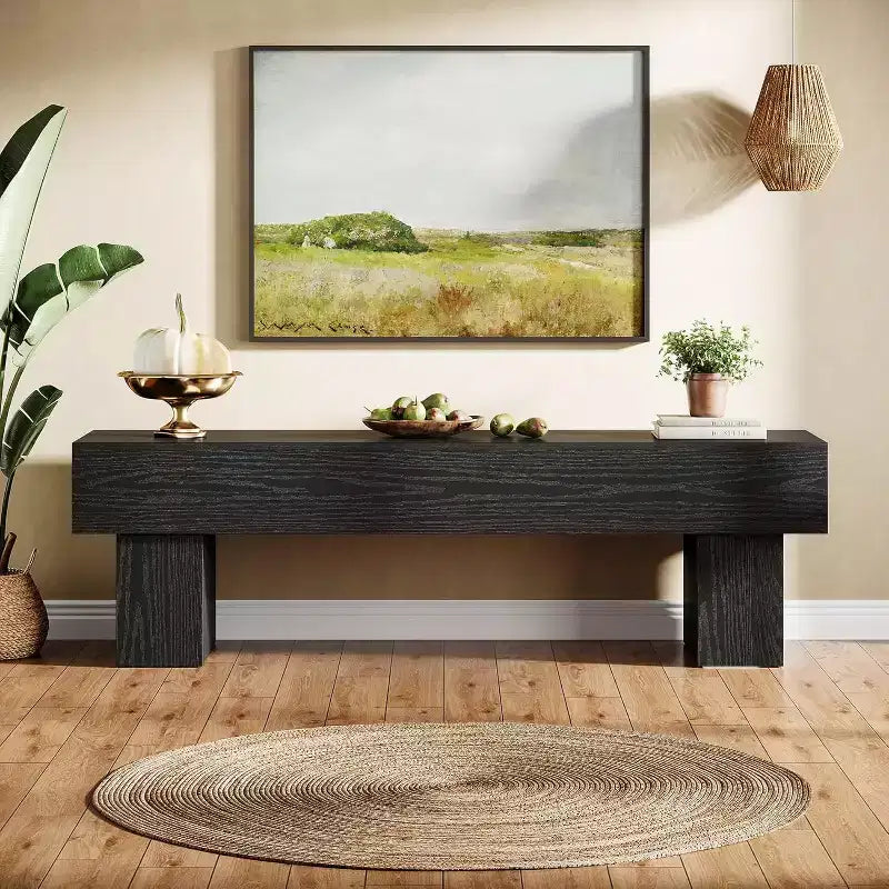 Mobile TV basso 160 cm Nero / Marrone / Marrone e Grigio, con ripiani aperti, per TV da 55-65"