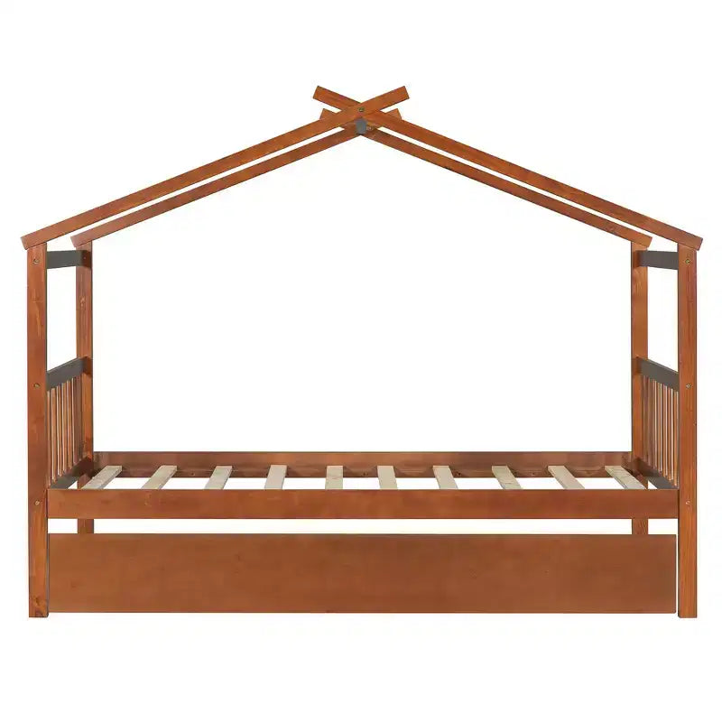 Letto singolo a capanna con letto estraibile, per 2 persone (Grigio/Naturale/Noce/Bianco)