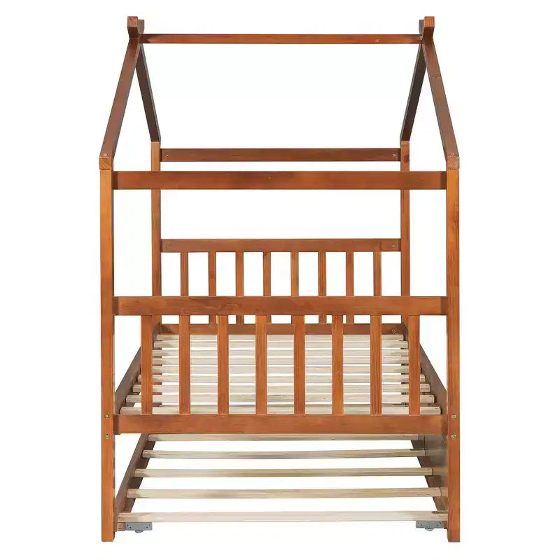 Letto singolo a capanna con letto estraibile, per 2 persone (Grigio/Naturale/Noce/Bianco)