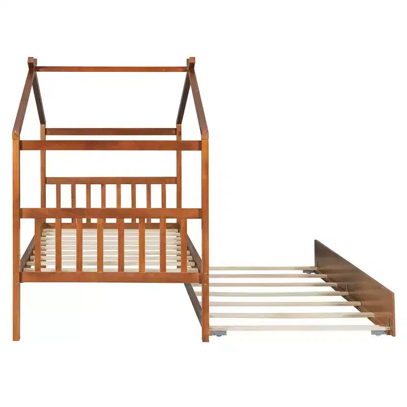 Letto singolo a capanna con letto estraibile, per 2 persone (Grigio/Naturale/Noce/Bianco)