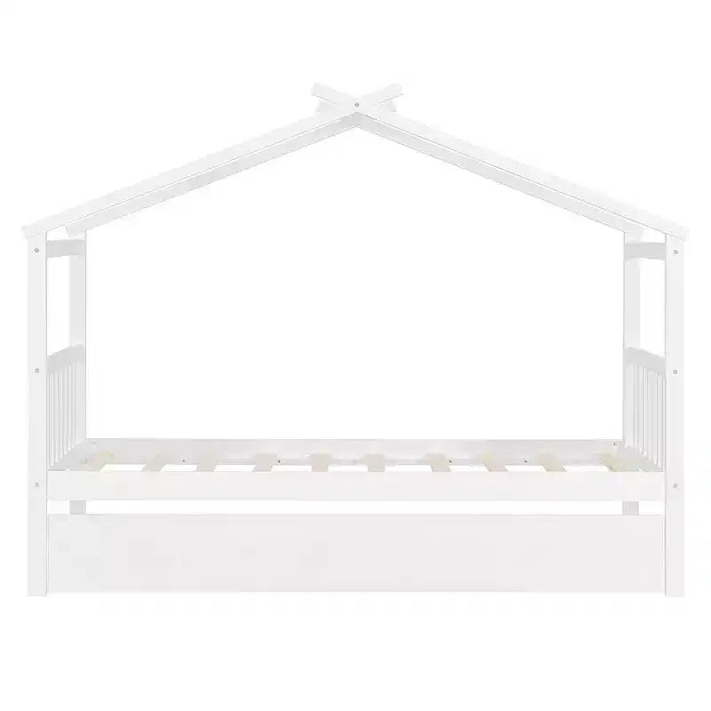 Letto singolo a capanna con letto estraibile, per 2 persone (Grigio/Naturale/Noce/Bianco)