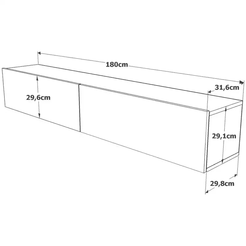 Mobile TV sospeso con stampa UV pino e verde Dubrovnik, 178 cm, con portaoggetti