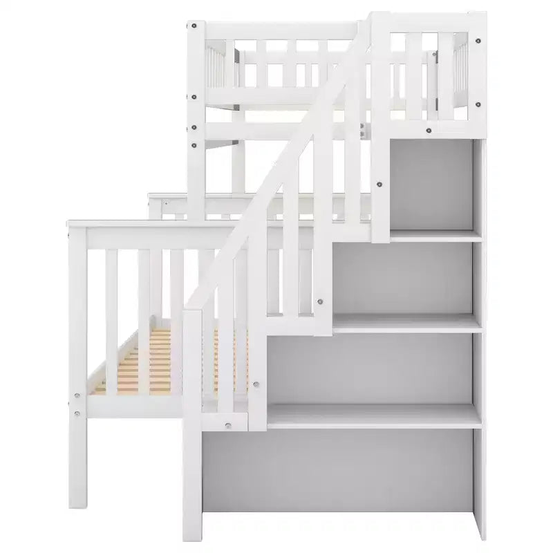 Grigio/Bianco, Letto a castello con scala, Matrimoniale a castello, Posti letto 2