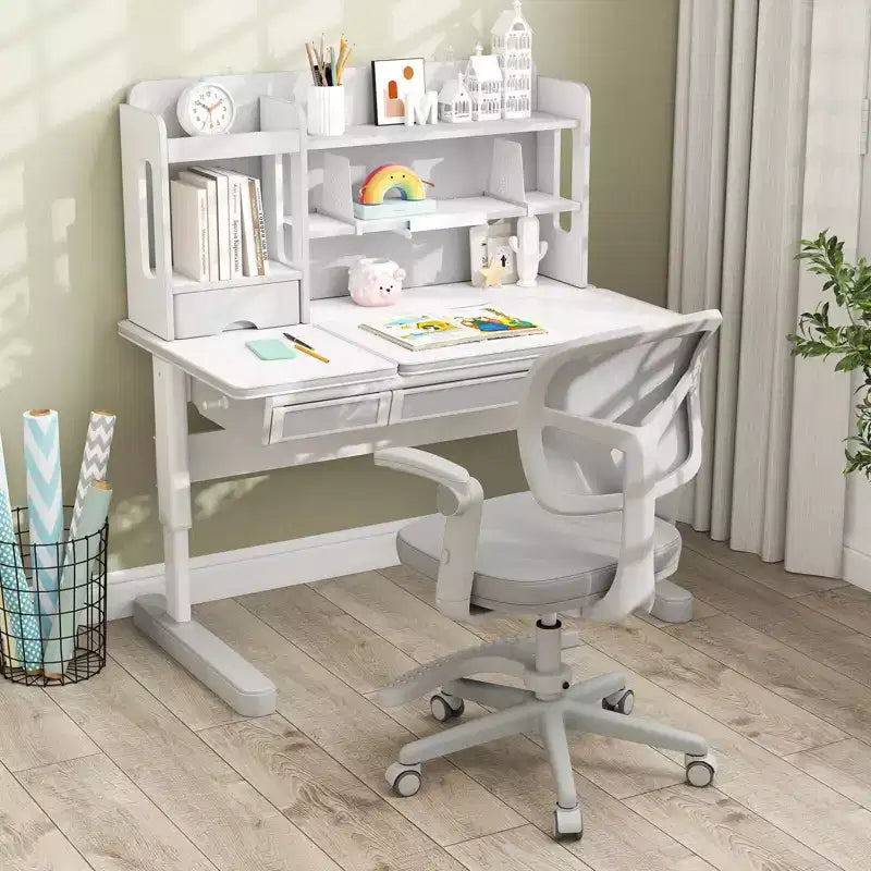 Sedia da scrivania girevole per bambini blu/grigio/verde/rosa/viola con altezza regolabile, braccioli e poggiapiedi, per 1 bambino