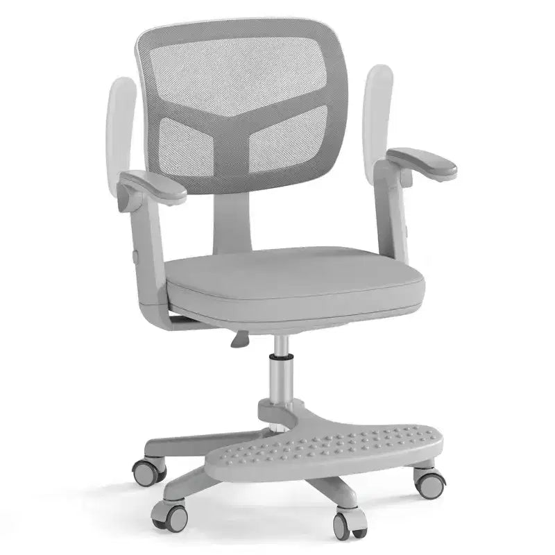 Sedia da scrivania girevole per bambini blu/grigio/verde/rosa/viola con altezza regolabile, braccioli e poggiapiedi, per 1 bambino