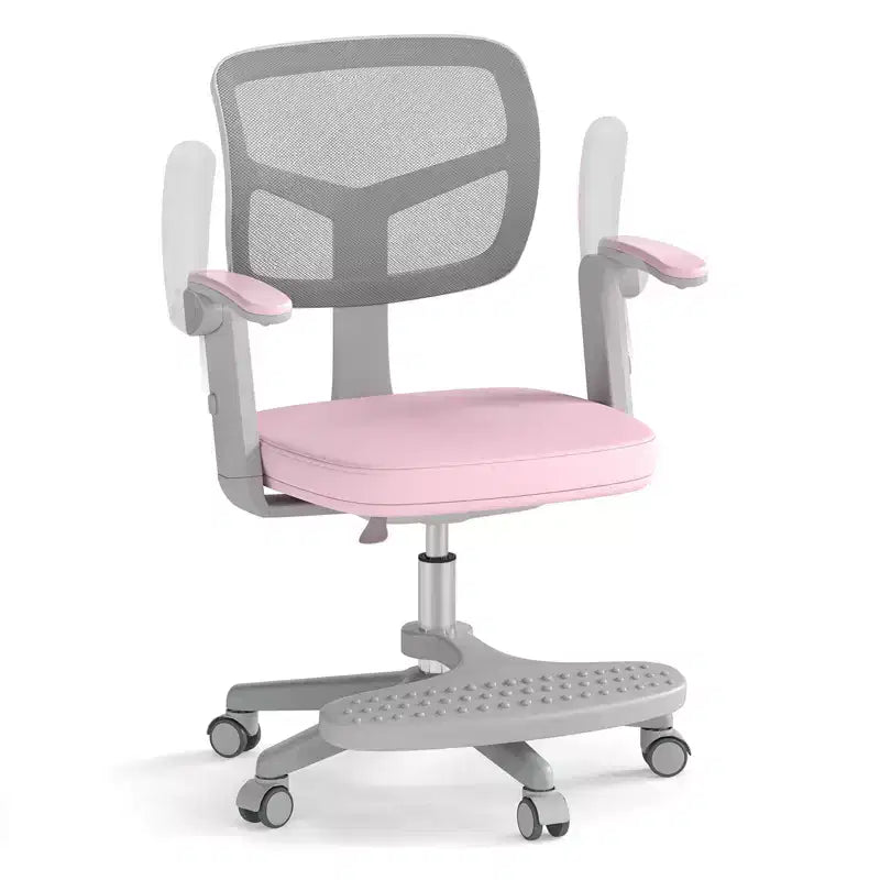 Sedia da scrivania girevole per bambini blu/grigio/verde/rosa/viola con altezza regolabile, braccioli e poggiapiedi, per 1 bambino