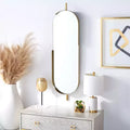 Specchio da Parete Ovale con Cornice in Ottone – Singolo