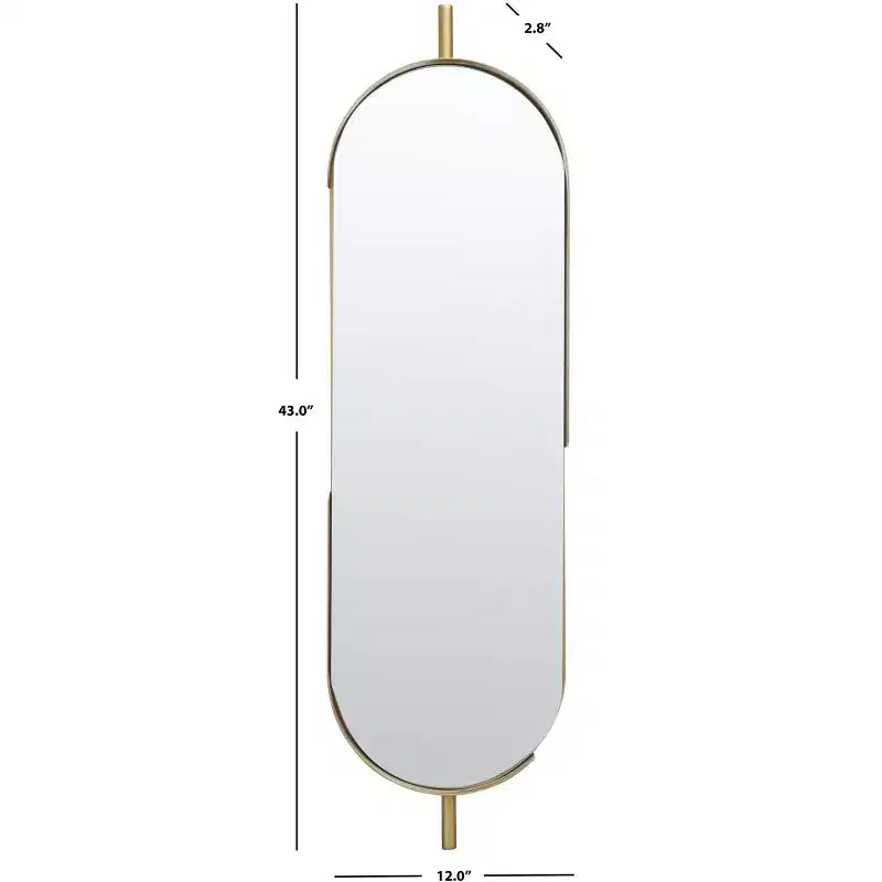 Specchio da Parete Ovale con Cornice in Ottone – Singolo