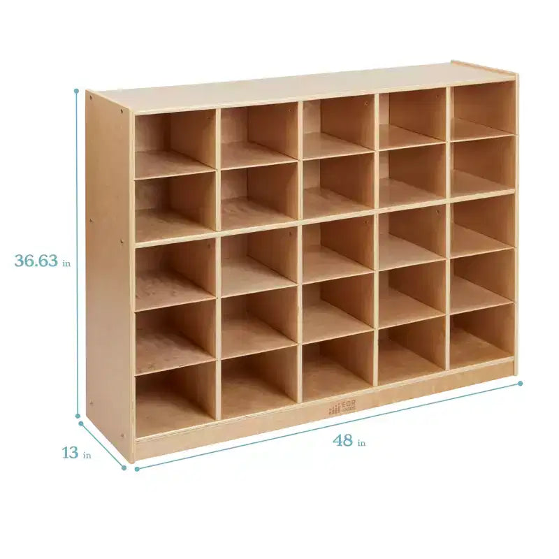 Armadietto portaoggetti mobile con 25 scomparti, 5x5, per bambini, blu/trasparente/contemporaneo/tonalità della terra