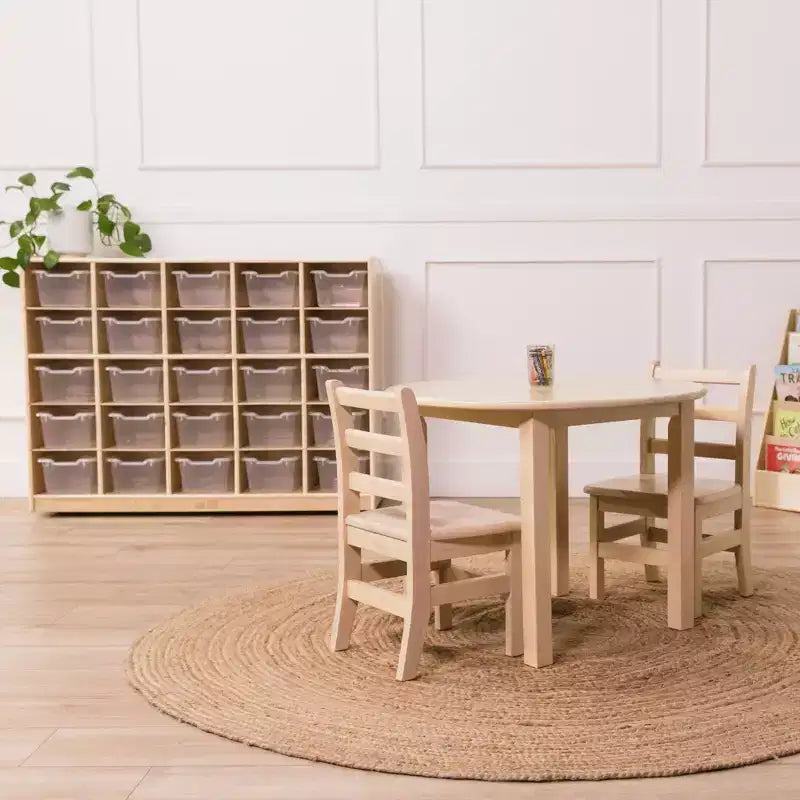Armadietto portaoggetti mobile con 25 scomparti, 5x5, per bambini, blu/trasparente/contemporaneo/tonalità della terra