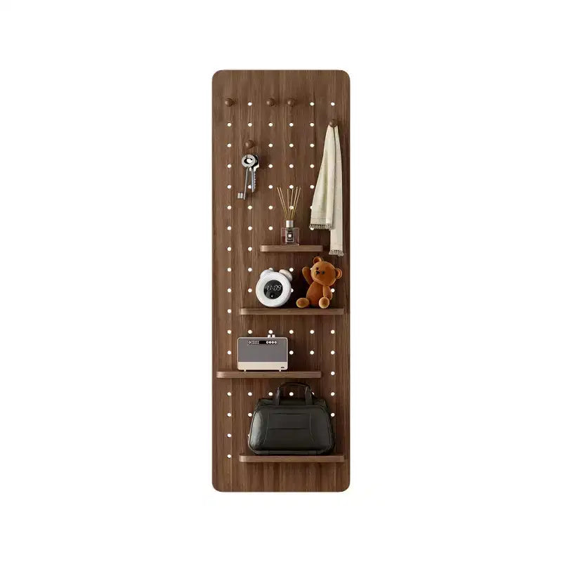 Specchio a parete a figura intera marrone/noce/bianco con pannelli scorrevoli e ganci, 1 persona