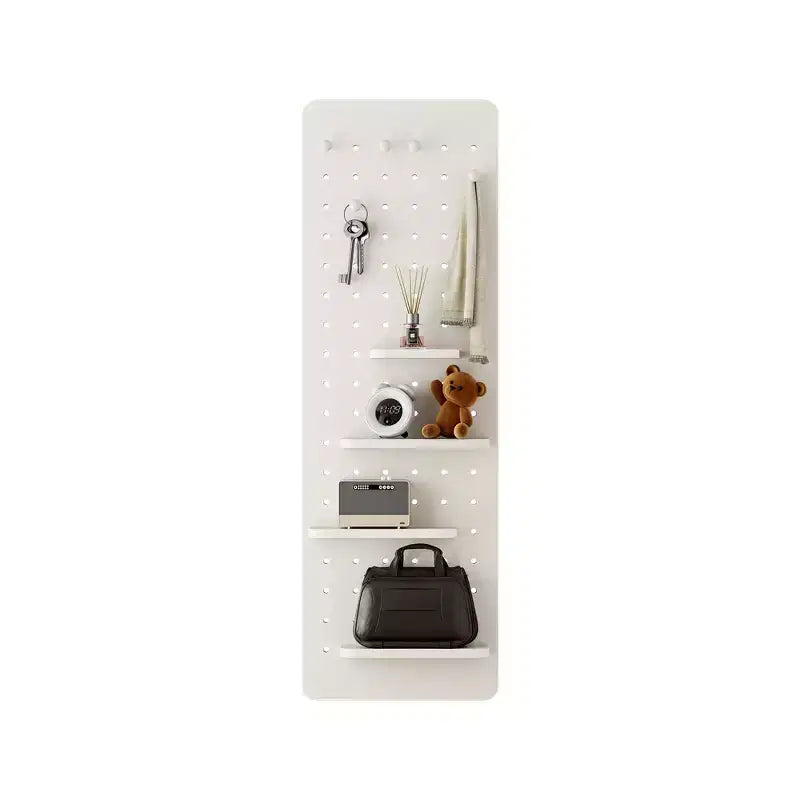 Specchio a parete a figura intera marrone/noce/bianco con pannelli scorrevoli e ganci, 1 persona
