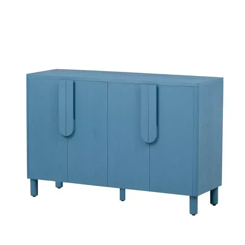Credenza a 4 ante in legno naturale con maniglie ad arco, per 1 utente