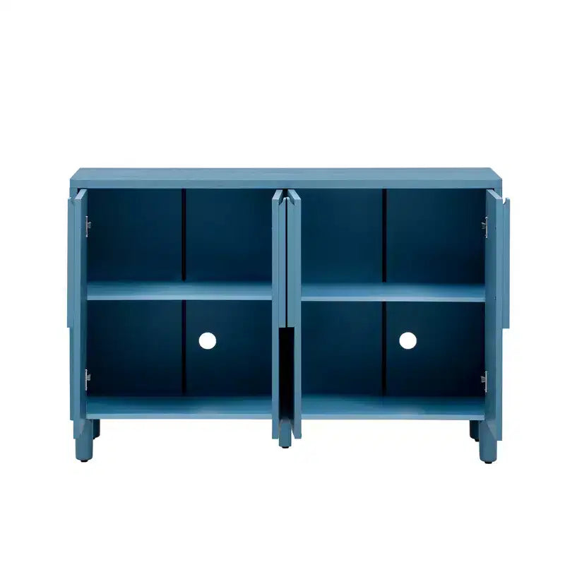 Credenza a 4 ante in legno naturale con maniglie ad arco, per 1 utente