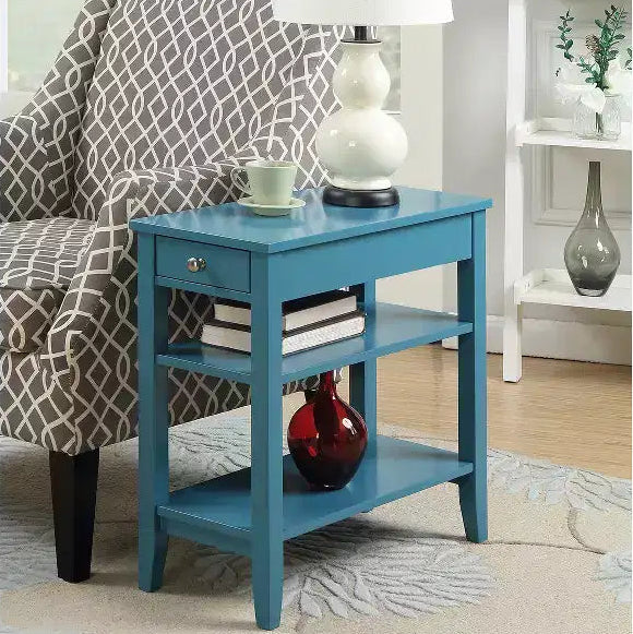 HomeStock Belmont Flip Top End Table with Hidden Storage Compartment and Classic Straight Legs, Compact and Functional Accent Piece