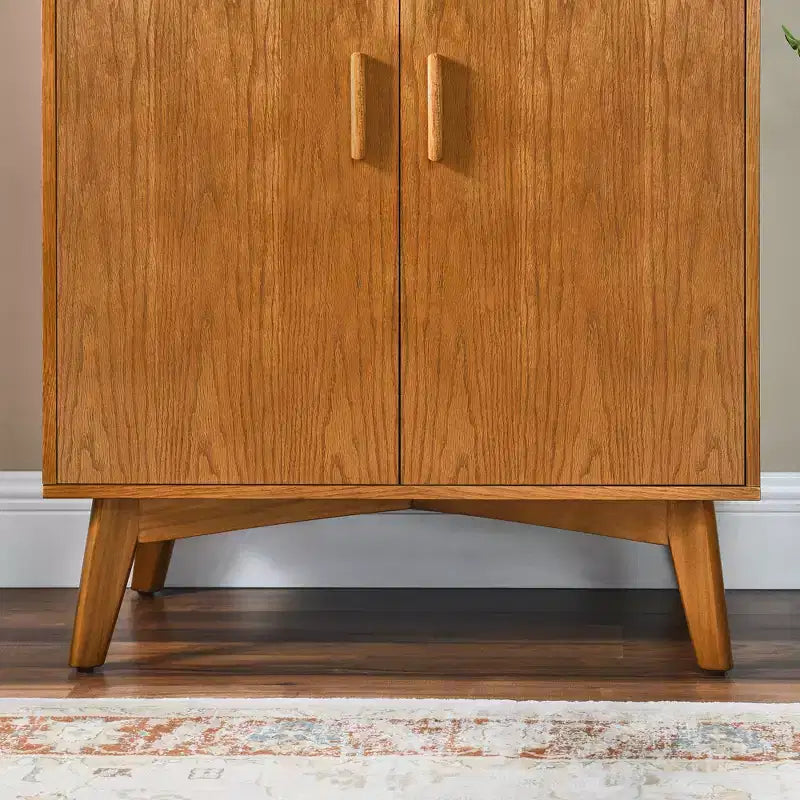 Mobile Bar Moderno Mid-Century Marrone con Portabicchieri, Unico Elemento