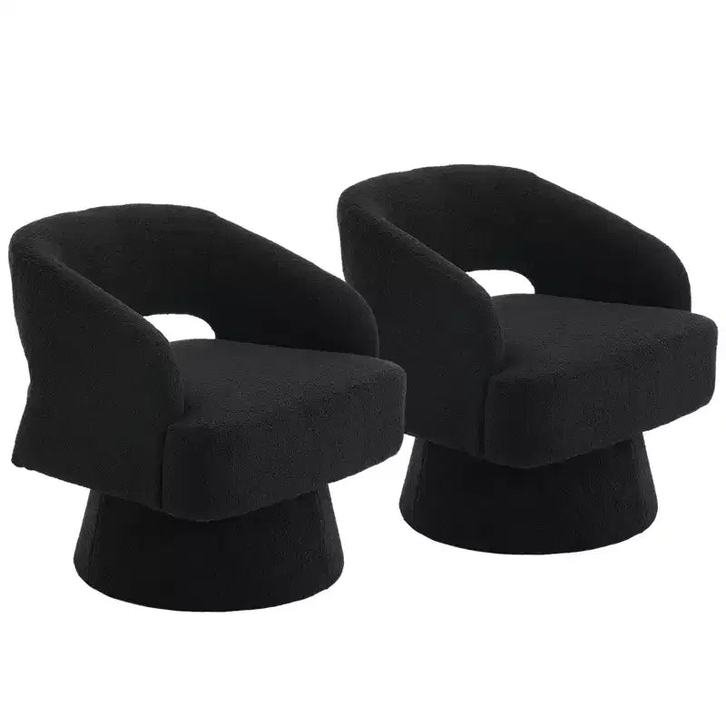 Poltrona Girevole in Velluto con Schienale a Righe | Beige / Nero / Cammello / Verde | Seduta Singola