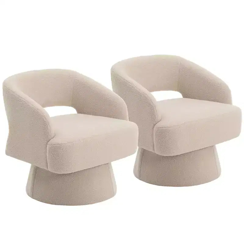 Poltrona Girevole in Velluto con Schienale a Righe | Beige / Nero / Cammello / Verde | Seduta Singola