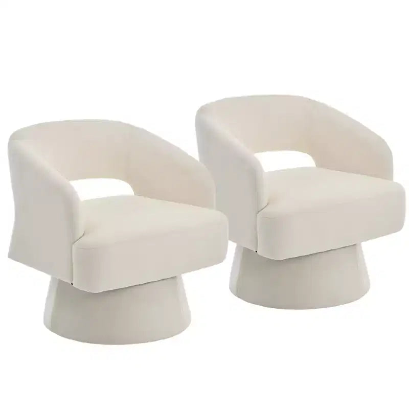Poltrona Girevole in Velluto con Schienale a Righe | Beige / Nero / Cammello / Verde | Seduta Singola