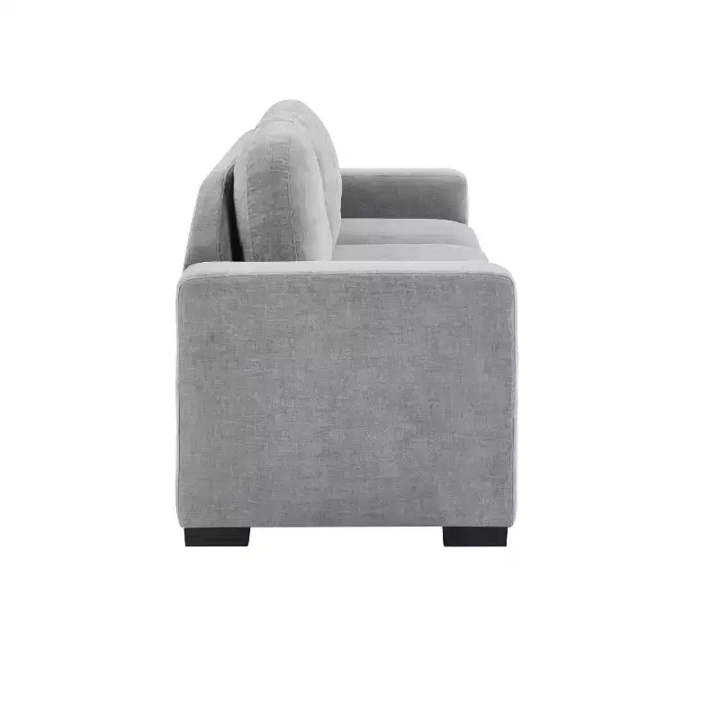 Divano a 3 posti in ciniglia beige/grigio/verde con schienale curvo