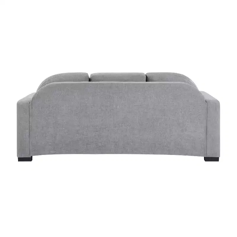 Divano a 3 posti in ciniglia beige/grigio/verde con schienale curvo