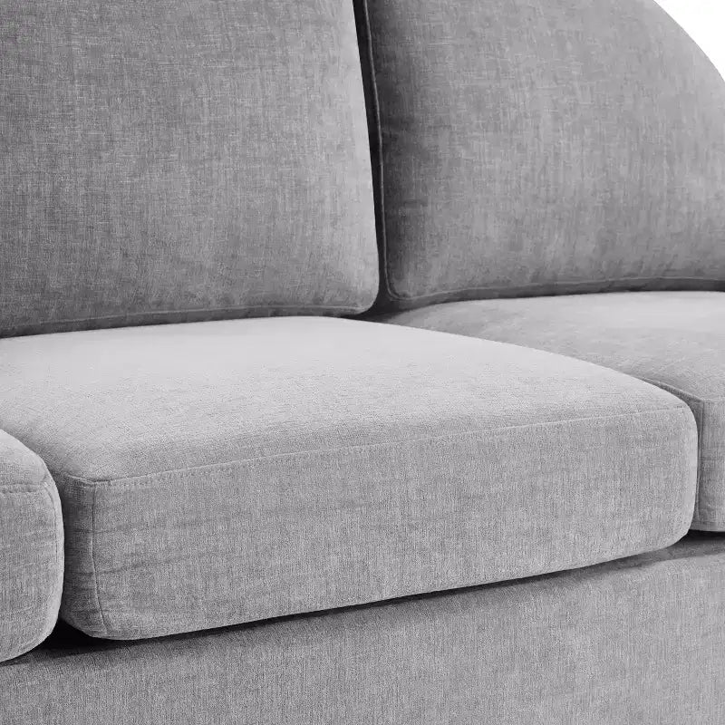 Divano a 3 posti in ciniglia beige/grigio/verde con schienale curvo