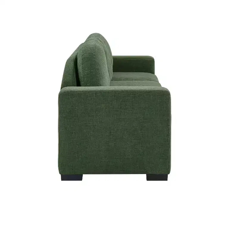 Divano a 3 posti in ciniglia beige/grigio/verde con schienale curvo