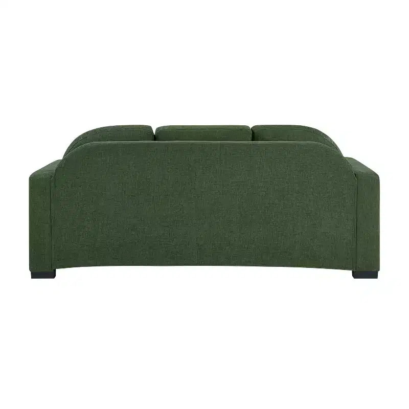 Divano a 3 posti in ciniglia beige/grigio/verde con schienale curvo
