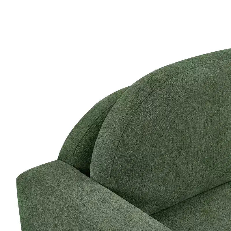 Divano a 3 posti in ciniglia beige/grigio/verde con schienale curvo