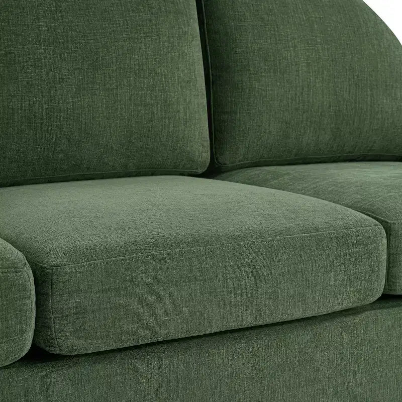 Divano a 3 posti in ciniglia beige/grigio/verde con schienale curvo