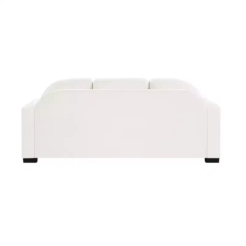 Divano a 3 posti in ciniglia beige/grigio/verde con schienale curvo