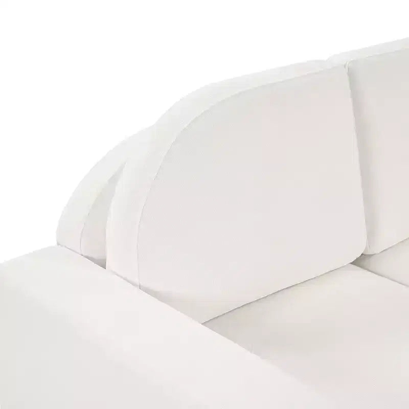 Divano a 3 posti in ciniglia beige/grigio/verde con schienale curvo