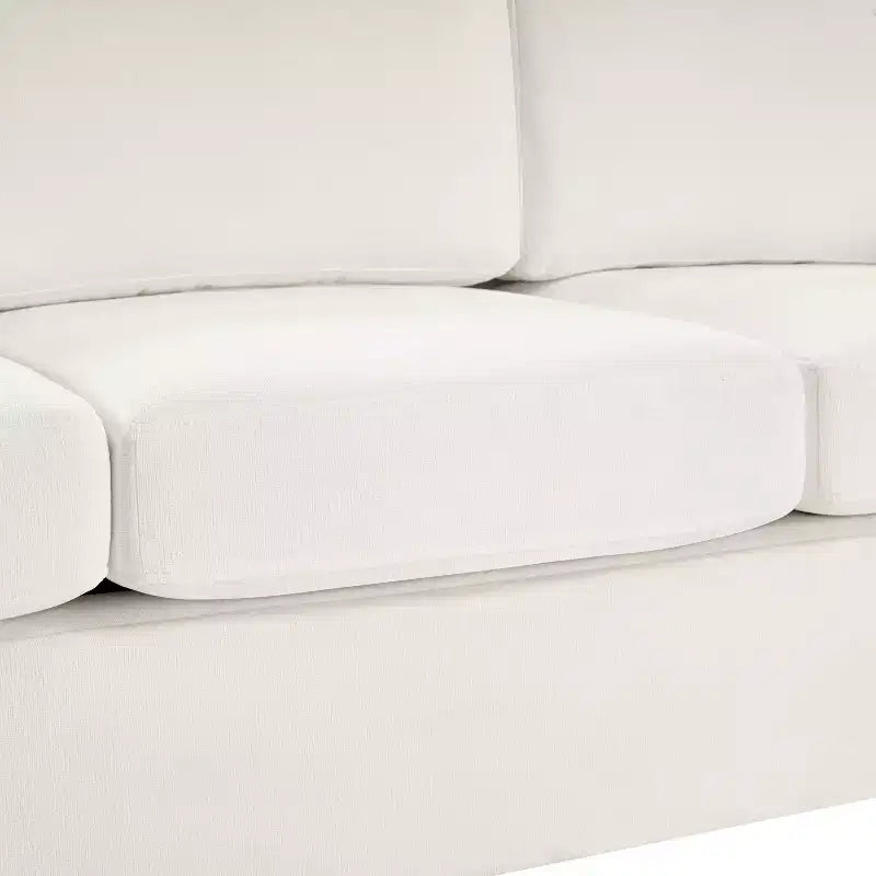 Divano a 3 posti in ciniglia beige/grigio/verde con schienale curvo