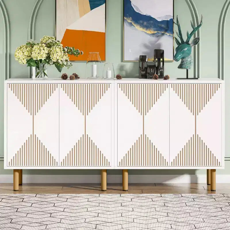 Madia credenza a 4 ante, bianca, singola