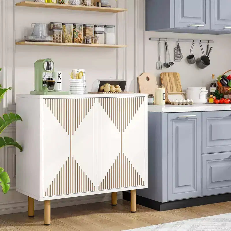 Madia credenza a 4 ante, bianca, singola